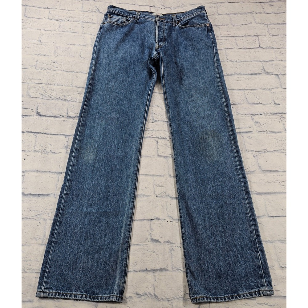 Levis 501 Jeans MENS 36X36 Blue Straight Leg Button Fly Classic Denim VTG Y2K
